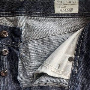 Diesel Men's Jeans Waykee Straight Leg Dark Wash Mid Rise 33x32